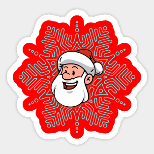 Santa Snowflake Sticker